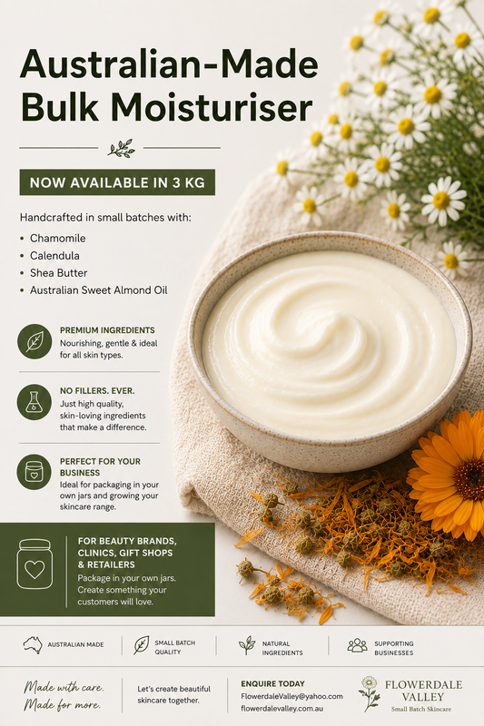 Australian Made Bulk small batch moisturiser for your Beauty business