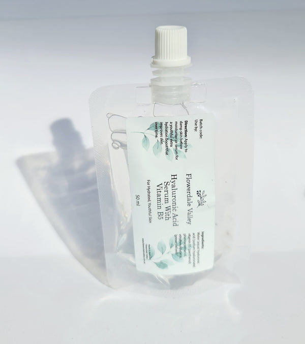 Hyaluronic acid and vitamin B5 refill pouch